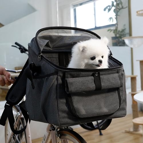 Hundekorb Fahrrad Vorne,Haustier-Fahrradkorb,Hundefahrradkorb,Fahrrad-Vorderkorb,Faltbar Wasserdicht Hunde Fahrrad Lenkerkorb,Fahrradkorb für Haustiere,Einkaufen,Camping und Outdoor (Grau) von Peiaw