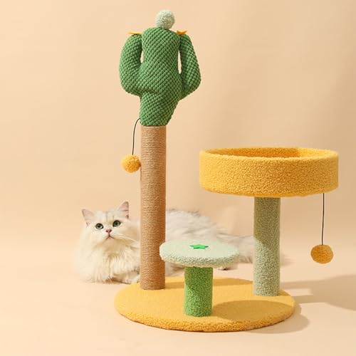 Kaktus Kratzbaum 68 cm hoch Stabiler Katzenbaum Katzenkratzbaum mit Aussichtsplattform Liegemulde Sisalstämme Plüschball,Stabiler Katzenspielzeug für Klettern & Schlafen,40cm Rundboden Kaktus Kratzbaum 68 cm hoch Stabiler Katzenbaum Katzenkratzbaum mit Aussichtsplattform Liegemulde Sisalstämme Plüschball,Stabiler Katzenspielzeug für Klettern & Schlafen,40cm Rundboden von Peiaw