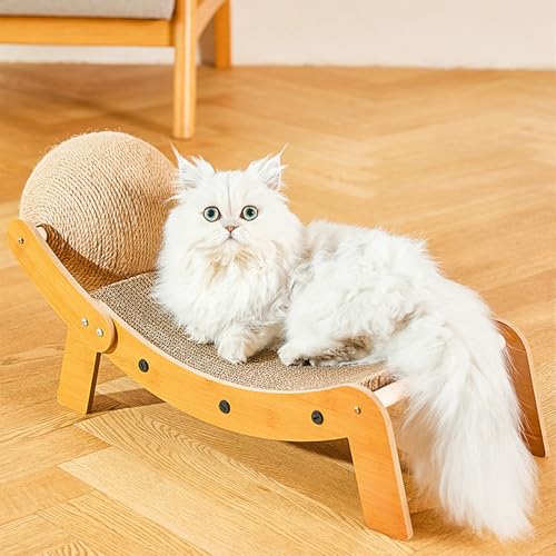 Katzen-Schaukelstuhl,Multifunktionales Katzenliege mit Sisal-Kratzball, Sisal-Katzen-Lounge-Stuhl,Haustierfreundlicher Multifunktionaler Katzenkratzer,Katzenkratzstuhl für Balkon,Schlafzimmer von Peiaw