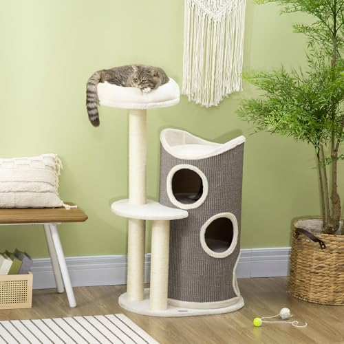 Katzenbaum Kletterturm,Kletterbaum Aktivitätskratzbäum mit Kratztonne & Katzenbett,Mehreren Schlafplätzen,Sisal-Matte & Plüsch-Obermaterial,Stabiler Katzenspielturm zum Klettern,Spielen & Ausruhen Katzenbaum Kletterturm,Kletterbaum Aktivitätskratzbäum mit Kratztonne & Katzenbett,Mehreren Schlafplätzen,Sisal-Matte & Plüsch-Obermaterial,Stabiler Katzenspielturm zum Klettern,Spielen & Ausruhen von Peiaw