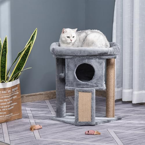 Kratzbaum Kleiner Katzenkratzbaum,Katzenmöbel mit Katzenhöhle,Katzenbaum für Indoor Katzen,Katzenturm mit Versteckhöhle,Kratzmatte,Spielball & Weicher Polsterung für Indoor Katzen Aktivitäten Kratzbaum Kleiner Katzenkratzbaum,Katzenmöbel mit Katzenhöhle,Katzenbaum für Indoor Katzen,Katzenturm mit Versteckhöhle,Kratzmatte,Spielball & Weicher Polsterung für Indoor Katzen Aktivitäten von Peiaw