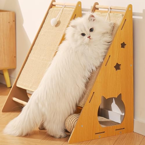 Kratzbrett Katze,57 cm Hohe Kratzbrett Sisal,Vertikaler kratzpappe für Katzen mit Ballspielzeug,Katzenkratzbrett für Wand und Ecke,Langlebiges Katzenkratzbrett zum Schutz von Möbeln und Sofas von Peiaw