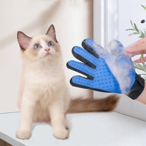 Peiaw Tierhaarentferner Handschuh-Katzenbürsten für sanftes Haaren mit Verstellbarem Klettverschluss Handschuhe-Fellpflegehandschuhe für Katzen,Hunde und andere Tiere (Rechte Hand) von Peiaw