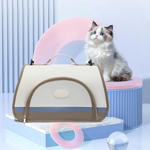 Transportbox Katze Transportbox Hund Faltbare Hundetragetasche,Faltbare Katzentragetasche mit Schultergurt,Tragetasche Haustier Reisetasche Wasserfest Transportbox mit Netzfenster Reise von Peiaw