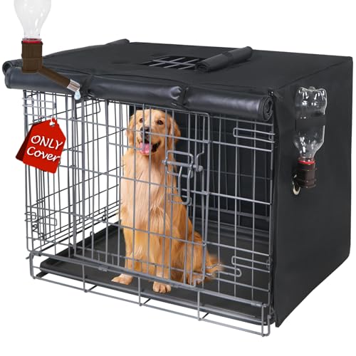 Peipaws Abdeckung für Hundekäfige, 121,9 cm, 3 Türen, wasserdicht, 600D-Oxford-Gewebe, Käfigabdeckungen mit einer Wasserflaschendüse, damit Hunde jederzeit Wasser trinken können. Schwarz (nur Peipaws Abdeckung für Hundekäfige, 121,9 cm, 3 Türen, wasserdicht, 600D-Oxford-Gewebe, Käfigabdeckungen mit einer Wasserflaschendüse, damit Hunde jederzeit Wasser trinken können. Schwarz (nur von Peipaws