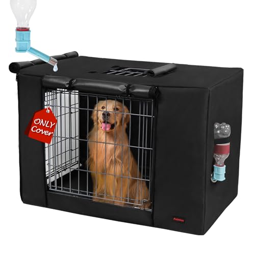 Peipaws Abdeckung für Hundekäfige, 61 cm, 3 Türen, wasserdicht, 600D-Oxford-Gewebe, Käfigabdeckungen mit einer Wasserflaschendüse, damit Hunde jederzeit Wasser trinken können. Schwarz (nur Abdeckung) Peipaws Abdeckung für Hundekäfige, 61 cm, 3 Türen, wasserdicht, 600D-Oxford-Gewebe, Käfigabdeckungen mit einer Wasserflaschendüse, damit Hunde jederzeit Wasser trinken können. Schwarz (nur Abdeckung) von Peipaws
