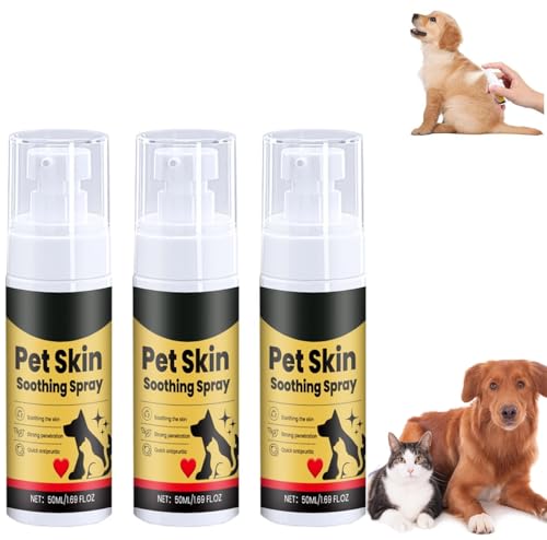 Pet Skin Treatment Spray,Dogs Skin Repair Spray,Itch Relief Sprays,Pet Wound Care Spray,Helps Alleviate Allergies Dry Itchy Skin for Dogs and Cats (3 Pcs) von Pelinuar