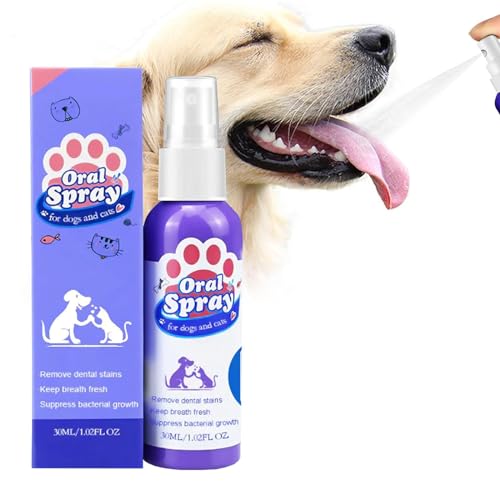 Pemarlis Pet Deodorant Spray, 100% Vegan, Minze Zahnpflege Spray Hund,Parfüm-Spray für Hunde und Katzen, saubere, kräftige Zähne & frischer Atem von Pemarlis