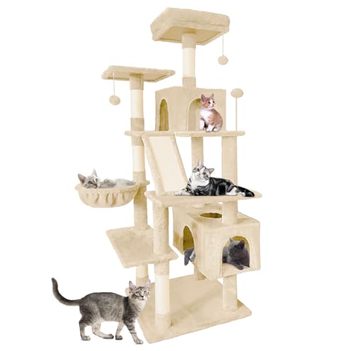 Pempet Katzenturm mit mehreren Ebenen und Sisal-Kratzbaum für den Innenbereich, 177,8 cm, Beige Pempet Katzenturm mit mehreren Ebenen und Sisal-Kratzbaum für den Innenbereich, 177,8 cm, Beige von Pempet