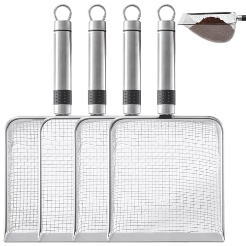 Penbinmall 4 Stück Gartensieb aus Edelstahl, Kompostsieb mit Griff Gartensieb Erde, Erdsieb, Sandsieb, Durchwurfsieb (2/2.8/3.8/5mm Masche) von Penbinmall