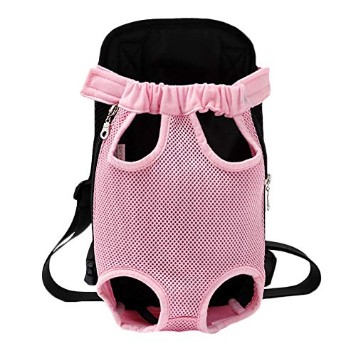 Beine Out Hunderucksack Haustier Reise Rucksack Atmungsaktiv Tragetasche Hund Für Wander-Kampagne Tägliche Verwendung Pink M von PengGengA