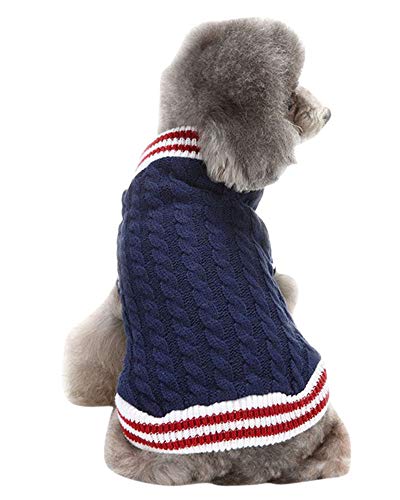 PengGengA Hunde Hoodie Kapuzenpullover Soft Bequem Sweatshirt Katze Hund Pullover Haustier Mantel Hund Jumper Weihnachten Blau 5 XL von PengGengA