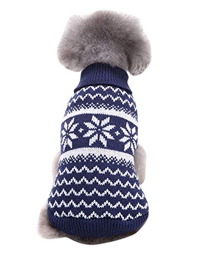 PengGengA Hunde Hoodie Kapuzenpullover Soft Bequem Sweatshirt Katze Hund Pullover Haustier Mantel Hund Jumper Weihnachten Blau 6 XL von PengGengA