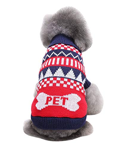 PengGengA Hunde Hoodie Kapuzenpullover Soft Bequem Sweatshirt Katze Hund Pullover Haustier Mantel Hund Jumper Weihnachten Blau 7 L von PengGengA