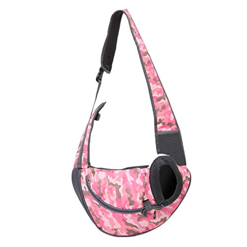 Single-Schulter Sling Bag Transporttasche Für Hunde Katze -Haustier-Hunde Tasche Umhängetasche Für Kleintier Leinentaschen Pink L von PengGengA