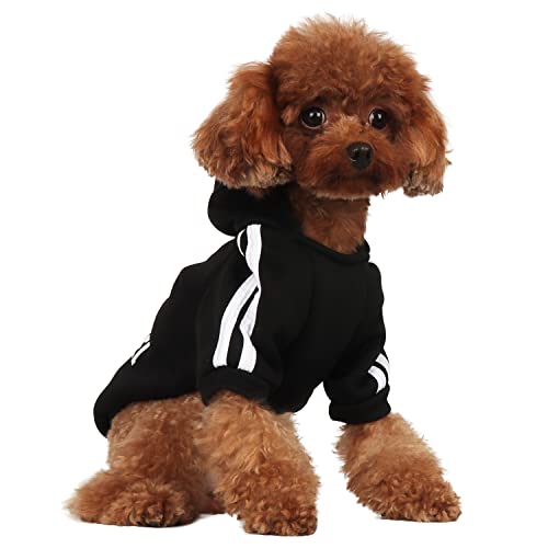 Mode Hund Hoodie Hundekleidung Streetwear Reine Baumwolle Sweatshirt Hund Katze Welpe klein mittelgroß Mode Outfit (Schwarz, S) von PenghaiYunfei