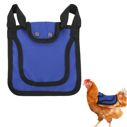 Penitue Hühnersattel für Hennen, Hühnerschürze für den Außenbereich mit Verstellbarem Riemen Geflügelfederschutz Rücken und Seiten (Blau) von Penitue