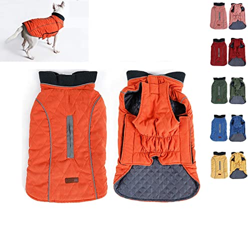 PENIVO 6 Farben Haustier Jacke Hundebekleidung Wasserabweisend Winter Warme Kleidung Weste Reversible Winterjacken Mäntel für Kleine Mittelgroße Hund (S, Orange) von Penivo