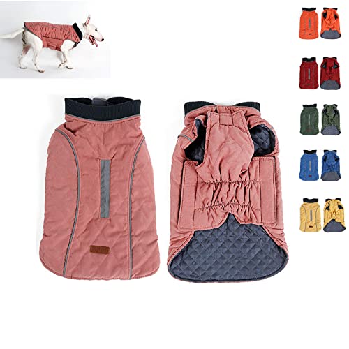 PENIVO 6 Farben Haustier Jacke Hundebekleidung Wasserabweisend Winter Warme Kleidung Weste Reversible Winterjacken Mäntel für Kleine Mittelgroße Hund (XXXL, Rosa) von Penivo