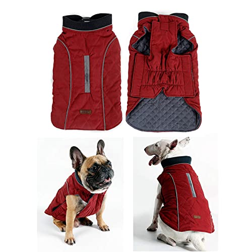PENIVO 6 Farben Haustier Jacke Hundebekleidung Wasserabweisend Winter Warme Kleidung Weste Reversible Winterjacken Mäntel für Kleine Mittelgroße Hund (XXXL, Rot) von Penivo