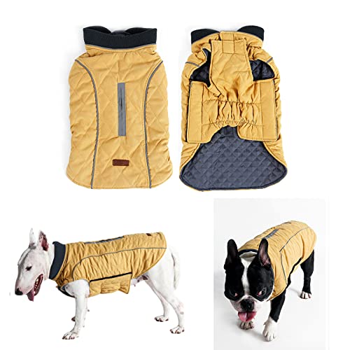 Penivo 6 Farben Haustier Jacke Hundebekleidung Wasserabweisend Winter Warme Kleidung Weste Reversible Winterjacken Mäntel für Kleine Mittelgroße Hund (M, Gelb) von Penivo