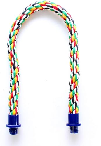 Penn-Plax Bird Life Sitzstange aus Seil, Mehrfarbig und flexibel, für lustige, Bunte Kurven und Biegungen, ideal für kleine und mittelgroße Vögel, 53,3 cm lang von Penn-Plax