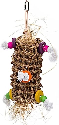 Penn-Plax Bird-Life Vogelspielzeug Kabob, Naturgeflecht, aus Seegrasfaser und Holzblöcken, 30,5 cm, für alle Rassen von Penn-Plax