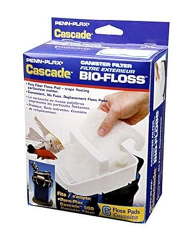 Penn-Plax Cascade Bio-Floss Replacement Poly Fiber Floss Pads for Cascade 500 Canister Aquarium Filters – 6 Pack, White von Penn-Plax
