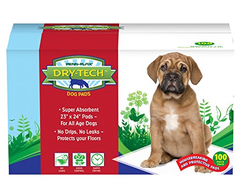 Penn-Plax Dry-Tech Trainingsunterlagen für Hunde und Welpen, super saugfähig, 58,4 x 61 cm, Normale Größe, ideal für alle Altersgruppen und Rassen, 100 Stück von Penn-Plax