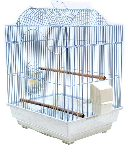 Penn-Plax Kleiner Vogelkäfig – ideal für Sittiche, Lovebirds, Papageien, Finken, Kanarienvögel und mehr – Bogenstil-Käfig – Weiß von Penn-Plax