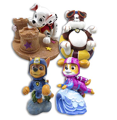 Penn-Plax Paw Patrol Aquarium Ornament Bundle - inkl. Chase, Marshall, Rubble und Skye - 4 Stück - Mini von Penn-Plax