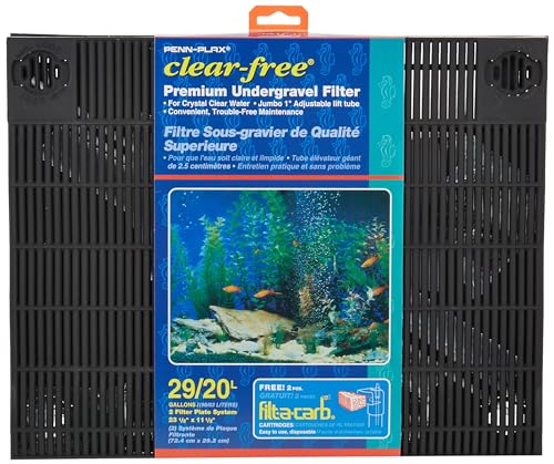 Penn-Plax Transparenter Premium Unterkies Aquariumfilter (UGF) - Süß- und Salzwasserfest - geeignet für 29 Gallonen Tanks, Blau von Penn-Plax