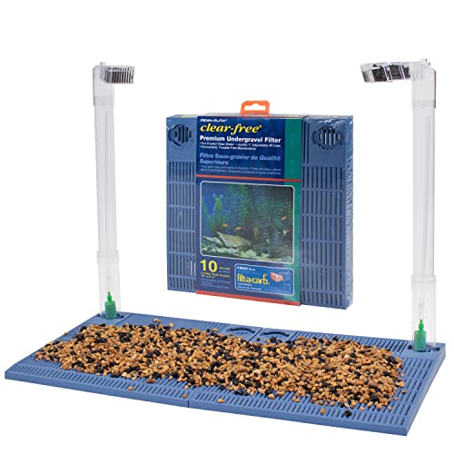 Penn-Plax Undergravel Aquariumfilter für 10 Gallonen Tanks – Zwei 24,1 cm x 24,1 cm große Platten – Unterkies-System für klares, sauberes Wasser – sicher für Süß- und Salzwassertanks von Penn-Plax