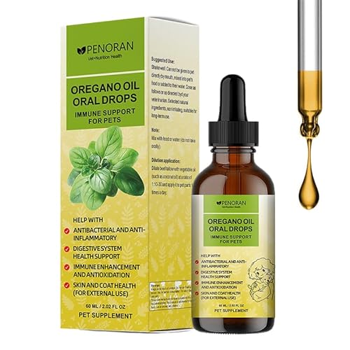 Oregano-Öl Tropfen für Haustiere - Natürliches Antibiotikum & Immunbooster für Hunde, Stärkt das Immunsystem | Fördert die Verdauungsgesundheit | Pflegt Haut & Fell, Für alle Rassen und Altersgruppen von Penoran