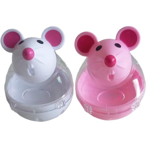 Cat Treat -Spender Spielzeug 2pcs Mausform Tumbler Interaktive Katzenspielzeug niedliche Mini -Katze -Behandlungshalter Lebensmittelspeicher Spender Fun Tumbler Spielzeug Indoor Katze und Kätzchen Üb Cat Treat -Spender Spielzeug 2pcs Mausform Tumbler Interaktive Katzenspielzeug niedliche Mini -Katze -Behandlungshalter Lebensmittelspeicher Spender Fun Tumbler Spielzeug Indoor Katze und Kätzchen Üb von Peosaard