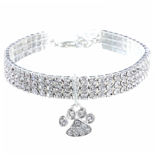 Diamanthundkragen, Anhänger für elastische Herzkrallen, verstellbare Katzenkettenkragen, zarte Hundehalskette mit Herzpfoten Pendellschmuck für Hunde & Katzen/m Diamanthundkragen, Anhänger für elastische Herzkrallen, verstellbare Katzenkettenkragen, zarte Hundehalskette mit Herzpfoten Pendellschmuck für Hunde & Katzen/m von Peosaard