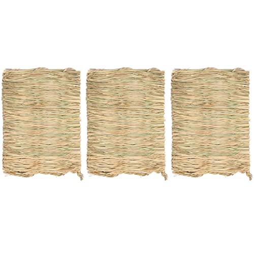 Gewebte Bettmattenmatten -Bettwäsche Nest für Kaninchen, 3pcs Hasenkauenspielzeug, gewebte Bettmatte für Meerschweinchen -Papageien Chinchilla Eichhörnchen Hamster Katze Hund und kleines Tier Gewebte Bettmattenmatten -Bettwäsche Nest für Kaninchen, 3pcs Hasenkauenspielzeug, gewebte Bettmatte für Meerschweinchen -Papageien Chinchilla Eichhörnchen Hamster Katze Hund und kleines Tier von Peosaard