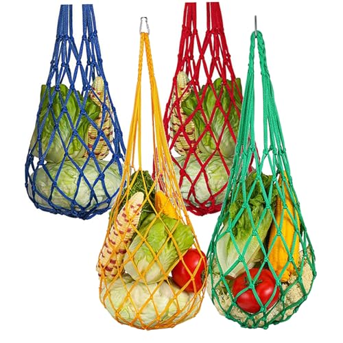Hühnerspielzeug, 4pcs Hängende Hühnerfuttermittel, Geflügelfruchthalterspielzeug Multifunktionsgemüse-Netzbeutel für Geflügel, Hühner, Ente, große Vögel, Vorräte von Peosaard