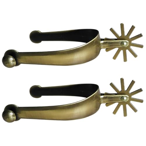 Peosaard Pferdesporen, westliche Cowboy -Sporen mit Kupfer Rowel, 1 Paar Vintage Zink -Legierung Pferdes Cowboy -Stiefel Sporen mit rotierbarem Gang 4 -Zoll -Stiefel Sporen für Männer Reitliebhaber von Peosaard