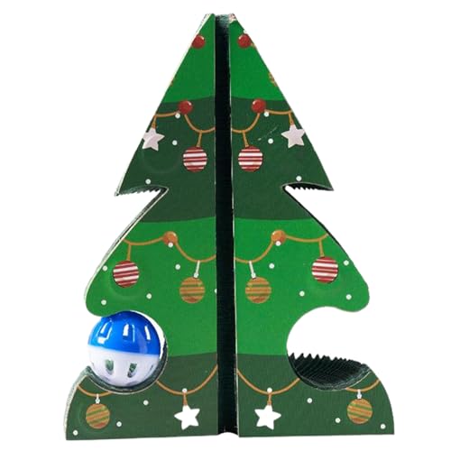 Peosaard Weihnachtsbaumkatze Kratzer, magische Orgelkatze Kratzer mit Glockenball, tragbarer Katzenkratzerposten zum Entspannen, Spielen Peosaard Weihnachtsbaumkatze Kratzer, magische Orgelkatze Kratzer mit Glockenball, tragbarer Katzenkratzerposten zum Entspannen, Spielen von Peosaard