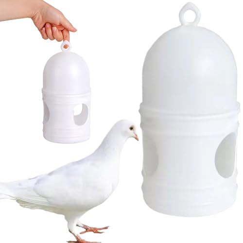 Vogelwasserspender, Taubenfuttermittel, 1000 ml Plastik -Vogelwasserspender, 3 Löcher Taubenwasserer, hängende Feeder mit Haken für Hühnchen, Ente, Wachtel, Wasserer von Peosaard