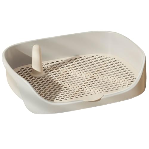 Welpen -Töpfchen -Trainingstablett, abnehmbare Plastikhund -Toilette mit Schutzwand, Innen-/Outdoor -Haustierklo für kein Leck, Verschüttung, Unfall/15.8x11.8x4, 3 in (weiß) von Peosaard