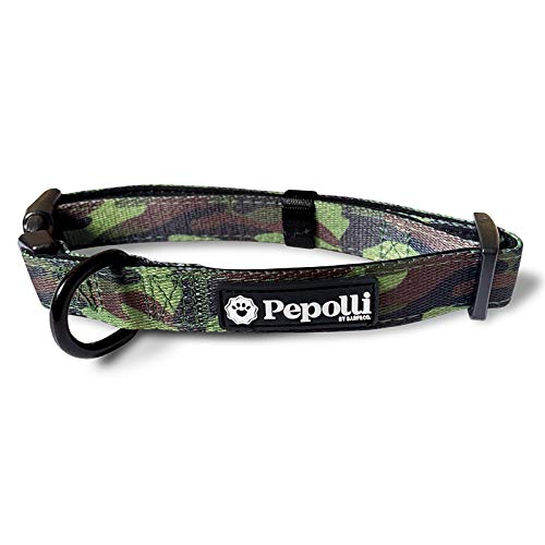 Pepolli Hundehalsband verstellbar | für Französische Bulldogge, Frenchie, Frenchbulldog, Mops | Gr. M (Army) von Pepolli by Barf&Co.