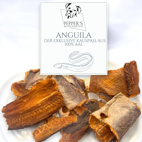 Anguila von Pepper's Manufaktur – 100% Aal Kausnack für Hunde, naturbelassen & schonend getrocknet – reich an Omega-3, unterstützt Haut, Fell, Zahnpflege & Verdauung (1000g) von Pepper´s Manufaktur