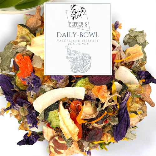 DailyBowl von Pepper’s Manufaktur – Barf-Topping & Ergänzungsfutter für Hunde, Getreide- & glutenfrei, natürliche Kräuter-, Obst- & Gemüsemischung für eine ausgewogene Rohfleischfütterung (250g) DailyBowl von Pepper’s Manufaktur – Barf-Topping & Ergänzungsfutter für Hunde, Getreide- & glutenfrei, natürliche Kräuter-, Obst- & Gemüsemischung für eine ausgewogene Rohfleischfütterung (250g) von Pepper´s Manufaktur