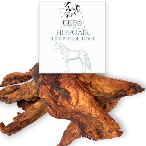 HippoAir von Pepper’s Manufaktur – 100% Pferdelunge für Hunde, naturbelassener Kausnack, mager & leicht verdaulich, Monoprotein, Ideal bei Allergien & als fettarmer Snack für zwischendurch (200g) von Pepper´s Manufaktur