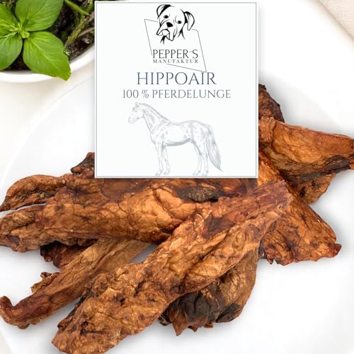 HippoAir von Pepper’s Manufaktur – 100% Pferdelunge für Hunde, naturbelassener Kausnack, mager & leicht verdaulich, Monoprotein, Ideal bei Allergien & als fettarmer Snack für zwischendurch (500g) von Pepper´s Manufaktur