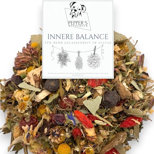 Innere Balance von Pepper’s Manufaktur – Beruhigende Kräuter für Hunde bei Reaktivität, Stress & Angst, natürliche Ergänzung zur Unterstützung des Wohlbefindens, 100 % Natur, ohne Zusätze (100g) von Pepper´s Manufaktur