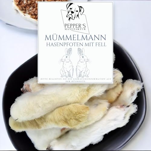 Mümmelmann -100% Hase für exquisites Kauvergnügen. Die schonend getrockneten Hasenpfoten mit Fell, bieten Ihrem Hund einen hochwertigen, naturbelassenen Kausnack mit vielen Vorteilen (200g) Mümmelmann -100% Hase für exquisites Kauvergnügen. Die schonend getrockneten Hasenpfoten mit Fell, bieten Ihrem Hund einen hochwertigen, naturbelassenen Kausnack mit vielen Vorteilen (200g) von Pepper´s Manufaktur