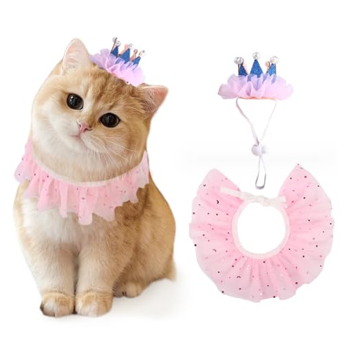PerGar Hunde-Geburtstagshut-Bandana-Set, Hunde-Geburtstagsparty-Zubehör, Prinzessin-Hunde-Geburtstagsdekorationen Mädchen mit Krone, Hunde-Geburtstags-Outfit-Set für Kleine, Mittelgroße PerGar Hunde-Geburtstagshut-Bandana-Set, Hunde-Geburtstagsparty-Zubehör, Prinzessin-Hunde-Geburtstagsdekorationen Mädchen mit Krone, Hunde-Geburtstags-Outfit-Set für Kleine, Mittelgroße von PerGar